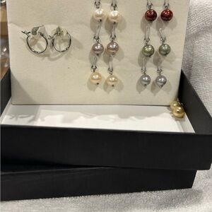 Elegant Multi-Color Pearl Drop Earrings